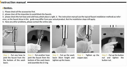 304 Stainless Steel Pull-Out Kitchen Faucet – Waterfall Hot and Cold Mixed Water Sink Tap, Multi-Function Rinse, Rotate - Loovy # 
