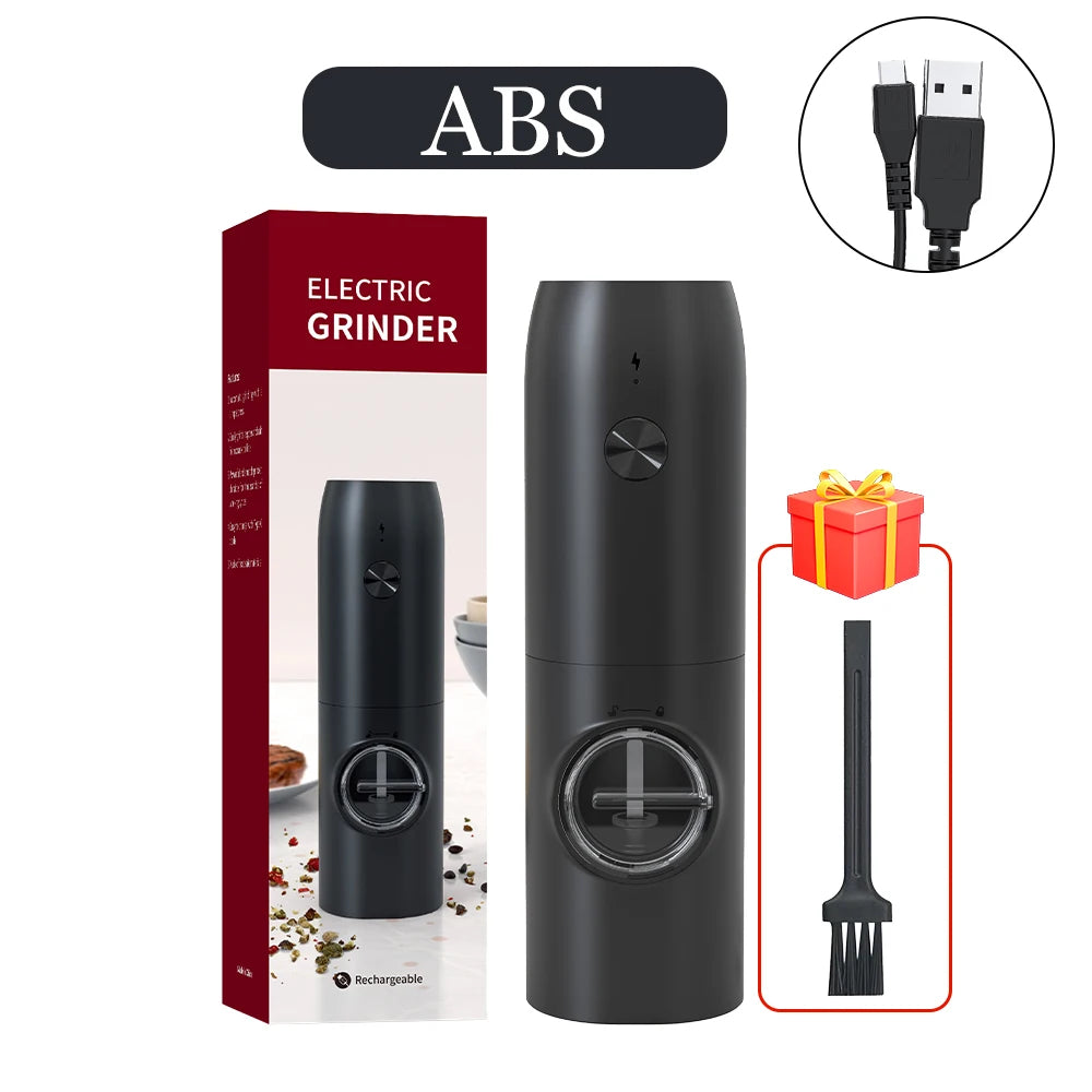 USB Rechargeable Electric Salt and Pepper Grinder with Adjustable Coarseness - Loovy # 