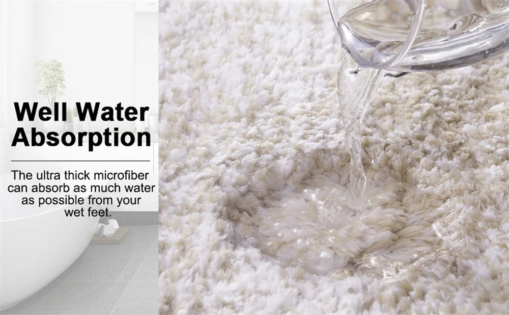 Shaggy Microfiber Bath Mat – Super Absorbent and Non-Slip Bathroom Rug - Loovy # 