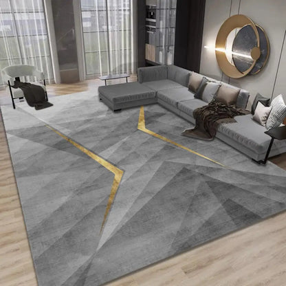 Modern Geometric Line Carpet – Crystal Velvet Mat for Living Room, Bedroom, and More - Loovy # 