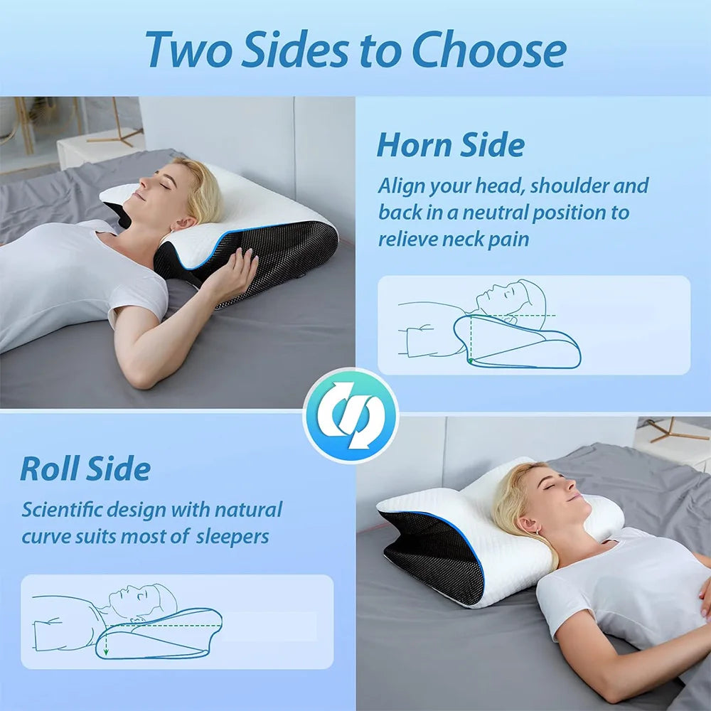 Butterfly Memory Foam Neck Pillow – Orthopedic Cervical Support - Loovy # 