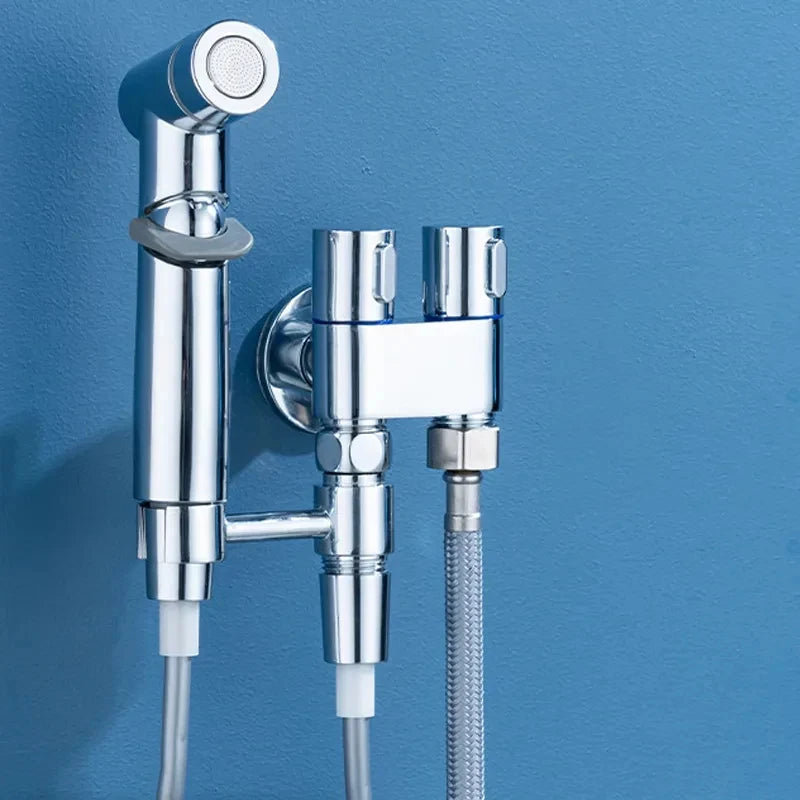 Zinc Alloy Wall-Mount Toilet Bidet Sprayer Set with Dual Outlet - Loovy # 