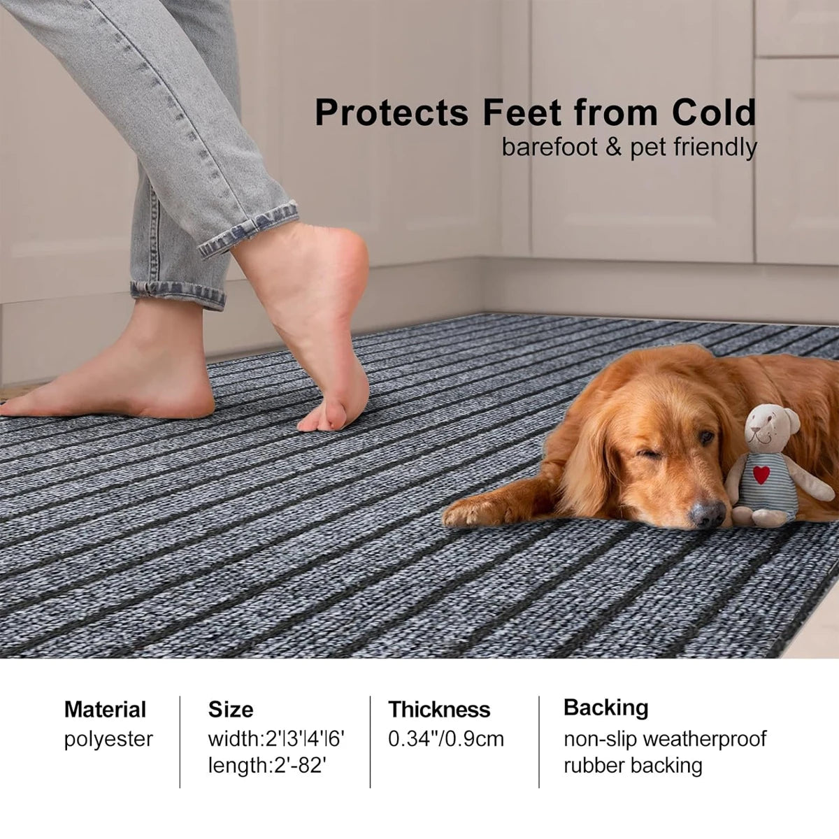 Washable Non-Slip Carpet for Kitchens, Bathrooms, entrance، and Hallways - Loovy # 