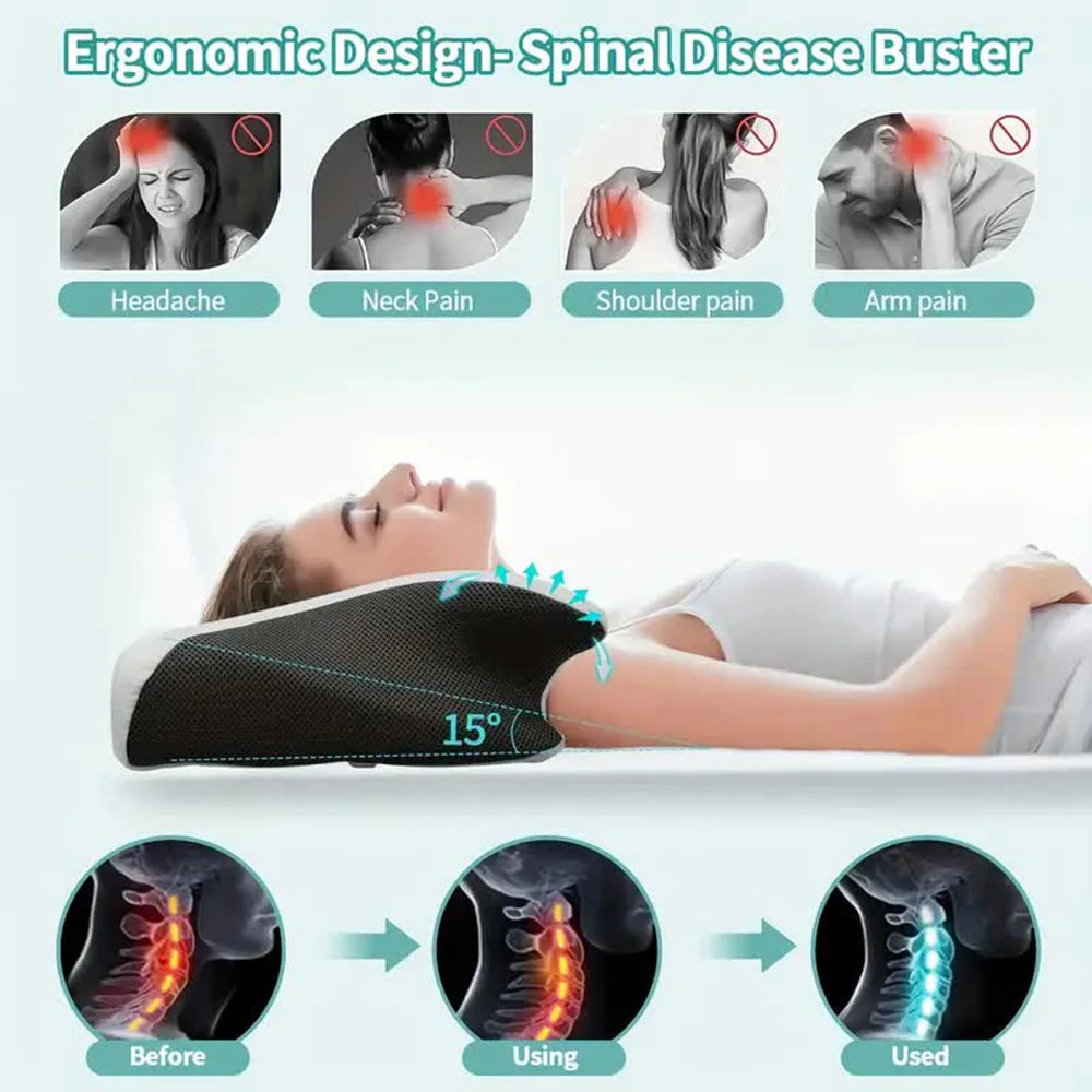 Butterfly Memory Foam Neck Pillow – Orthopedic Cervical Support - Loovy # 