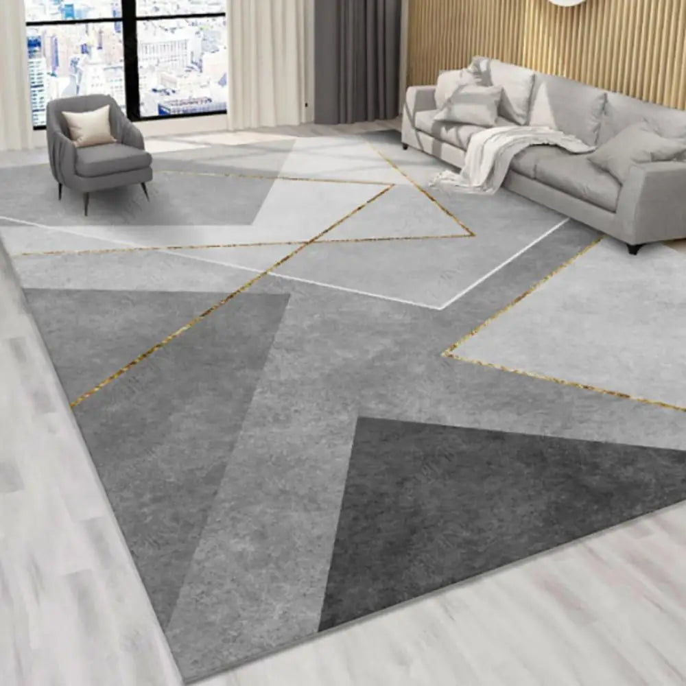 Modern Geometric Line Carpet – Crystal Velvet Mat for Living Room, Bedroom, and More - Loovy # 