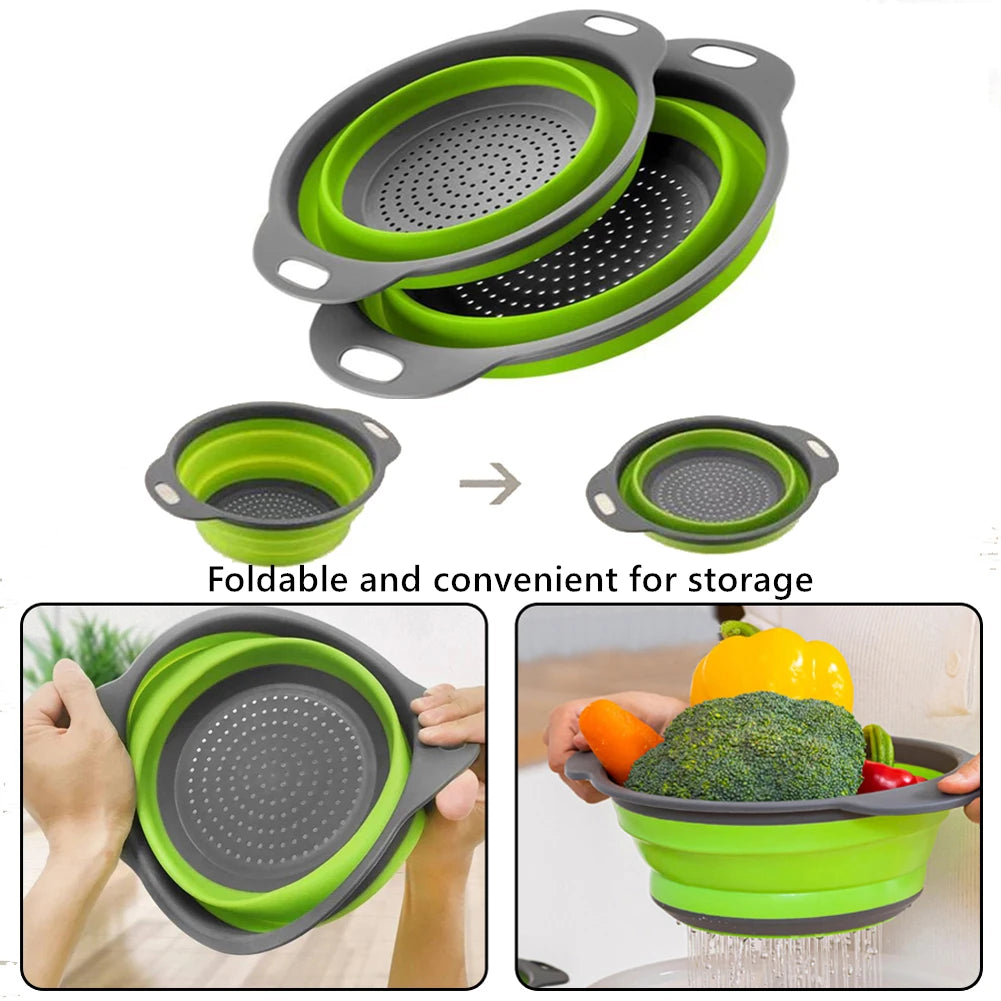 Foldable Silicone Colander - Space-Saving Multifunctional Drainer for Kitchen - Loovy # 
