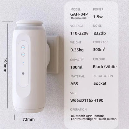 300m³ Wall Plug Aroma Diffuser – Smart Bluetooth-Controlled Fragrance Air Freshener - Loovy # 
