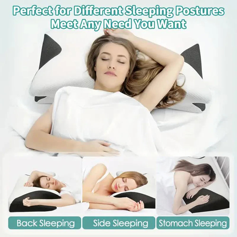 Butterfly Memory Foam Neck Pillow – Orthopedic Cervical Support - Loovy # 