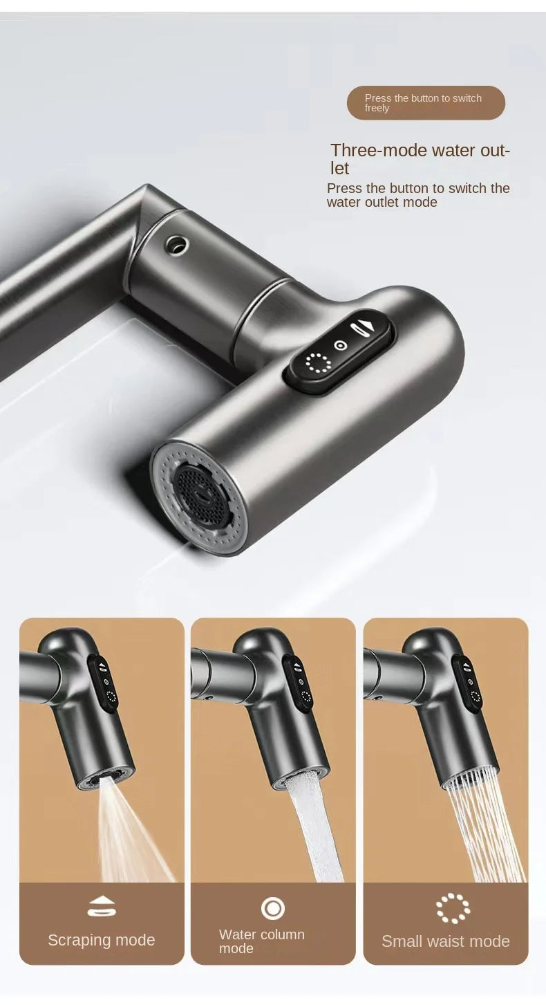 Digital Display LED Bathroom Basin Faucet – 360° Rotation, Hot & Cold Water Mixer - Loovy # 