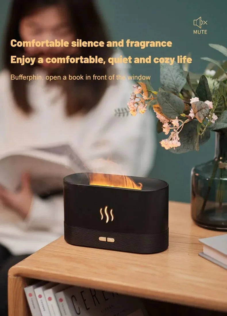 Ultrasonic Aroma Diffuser – Cool Mist Maker with LED Flame Lamp - Loovy # 