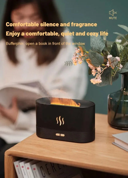 Ultrasonic Aroma Diffuser – Cool Mist Maker with LED Flame Lamp - Loovy # 