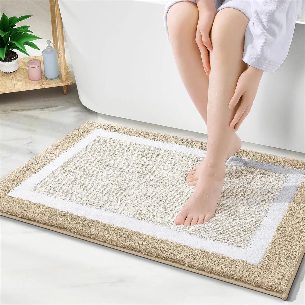Shaggy Microfiber Bath Mat – Super Absorbent and Non-Slip Bathroom Rug - Loovy # 