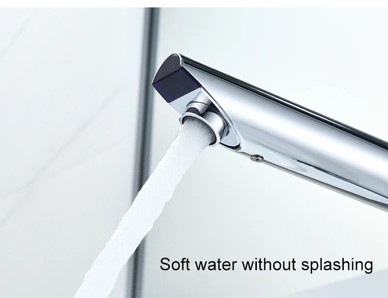 Sensor Basin Faucet – Chrome Deck-Mounted Automatic Water Mixer Tap - Loovy # 