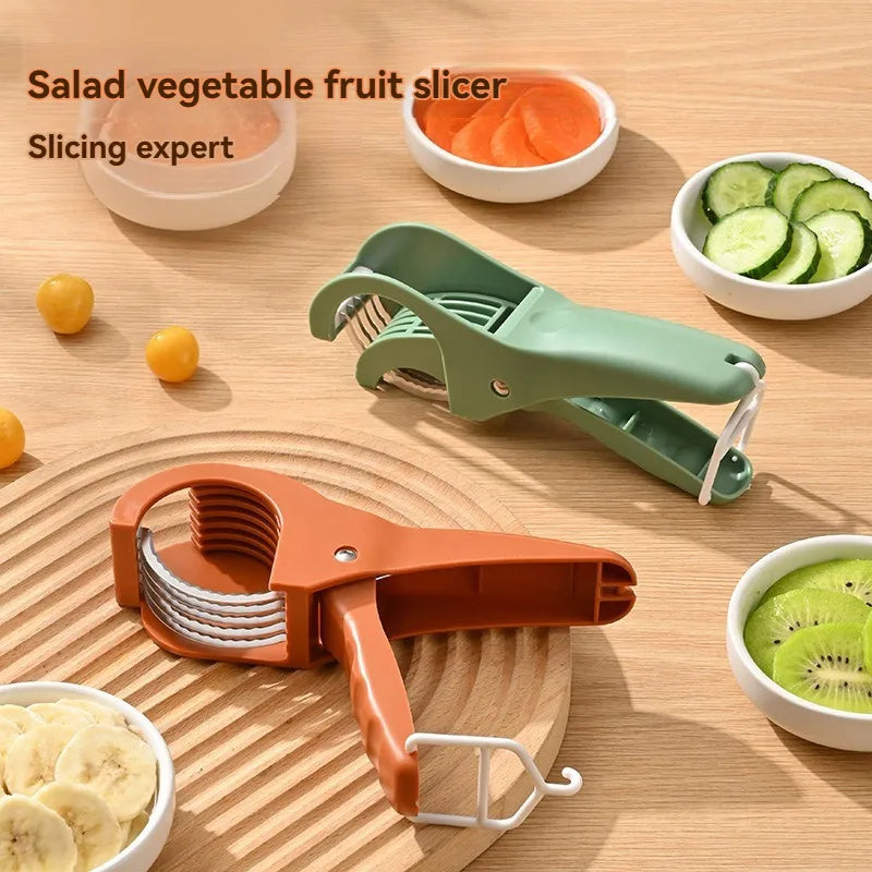 Portable Stainless Steel Salad Cutter - Chops Fruits & Vegetables Effortlessly - Loovy # 