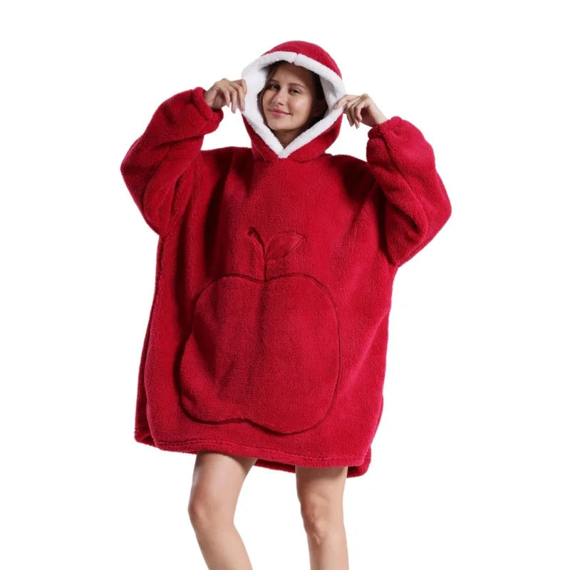 2025 Super Long Flannel Blanket Hoodie - Oversized Winter Pullover Fleece Sweatshirt for Women, Men & Kids - Loovy # 