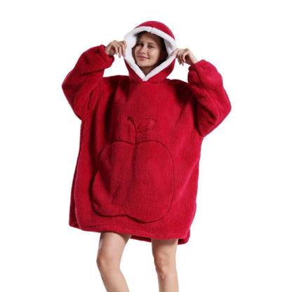 2025 Super Long Flannel Blanket Hoodie - Oversized Winter Pullover Fleece Sweatshirt for Women, Men & Kids - Loovy # 
