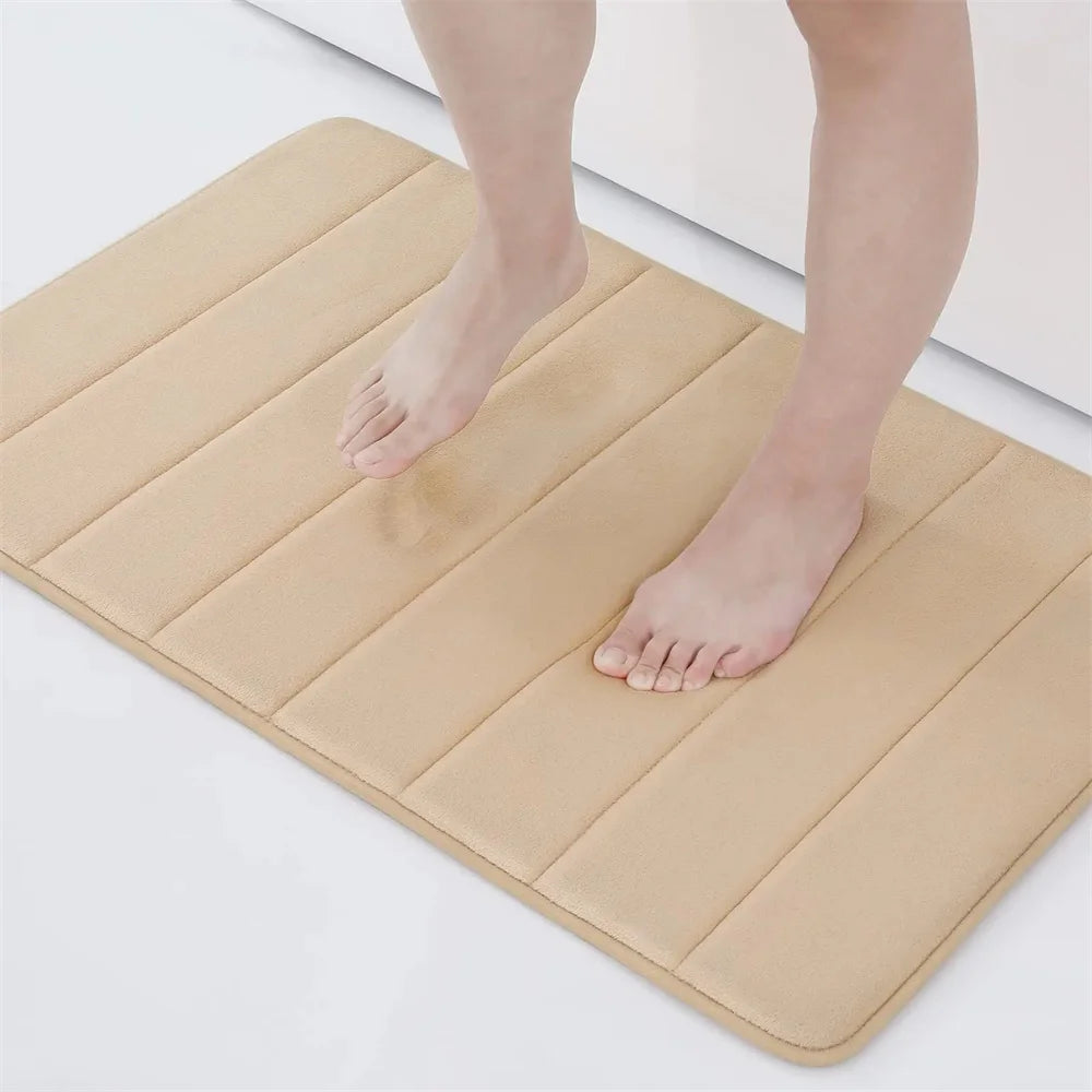 Memory Foam Bath Mat – Super Absorbent, Non-Slip Bathroom Rug, Bathrooms, restrooms, kitchens & doorways - Loovy # 