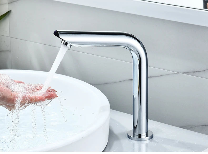 Sensor Basin Faucet – Chrome Deck-Mounted Automatic Water Mixer Tap - Loovy # 