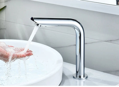 Sensor Basin Faucet – Chrome Deck-Mounted Automatic Water Mixer Tap - Loovy # 