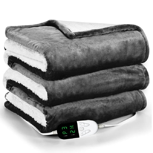 50x60 Inch Electric Heated Blanket – Soft Cashmere Throw with 6 Heating Levels & 4-Hour Auto-Off - Loovy # 