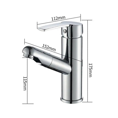 Single Handle Pull-Out Bathroom Basin Faucet – Modern Design for Hot and Cold Water - Loovy # 