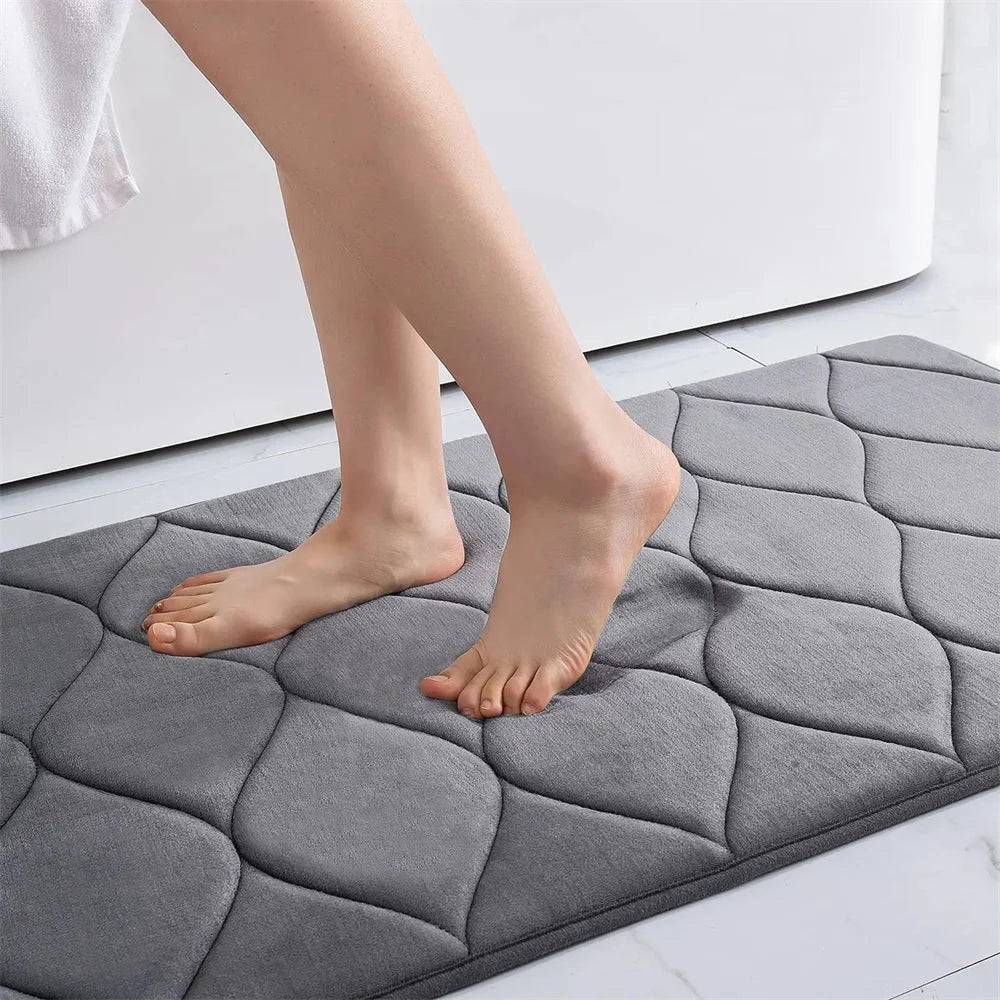 Memory Foam Bath Mat – Super Absorbent, Non-Slip Bathroom Rug, Bathrooms, restrooms, kitchens & doorways - Loovy # 