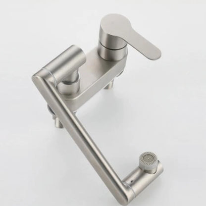 304 Stainless Steel Sink Faucet – Deck-Mounted, 360° Rotating Hot & Cold Mixer - Loovy # 