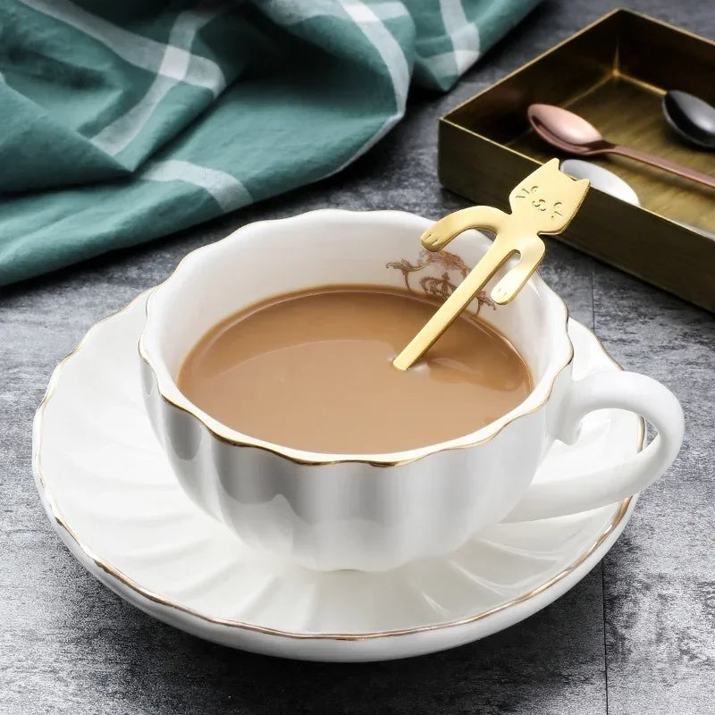 Cute Cat Coffee Spoon - Stainless Steel Dessert Spoon for Kids & Adults - Loovy # 