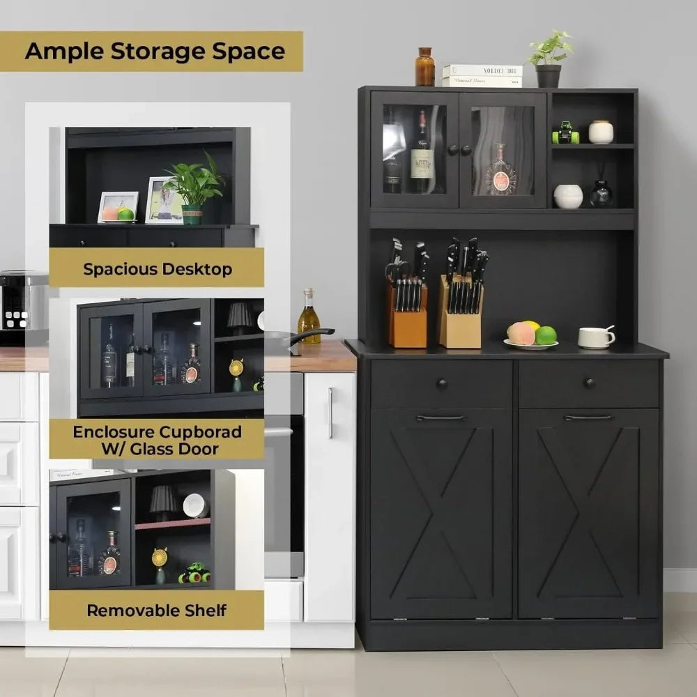 Dual Tilt-Out Trash Cabinet - Kitchen Storage with Modern Design - Loovy # 