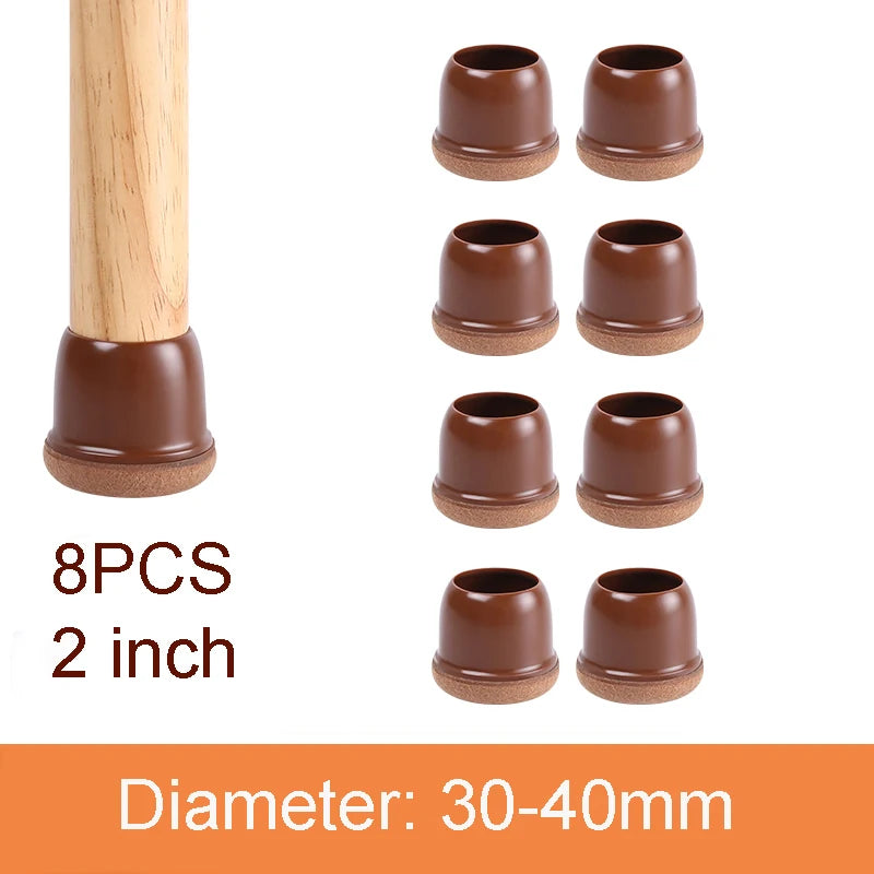 Chair Leg Caps - Thick Silicone & Felt Floor Protectors - Loovy # 