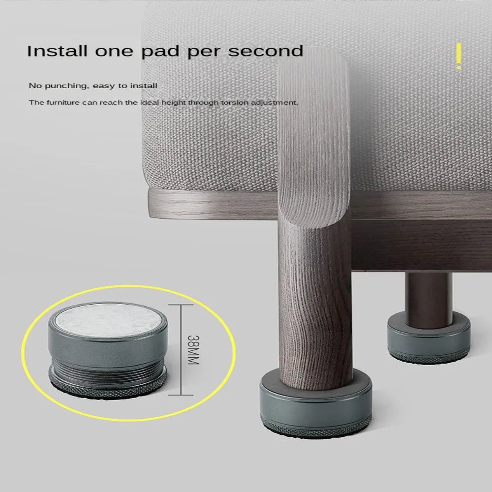 Metal Furniture Leg Riser – Non-Slip Cushion Pad for Tables, Chairs, Beds, and Cabinets - Loovy # 