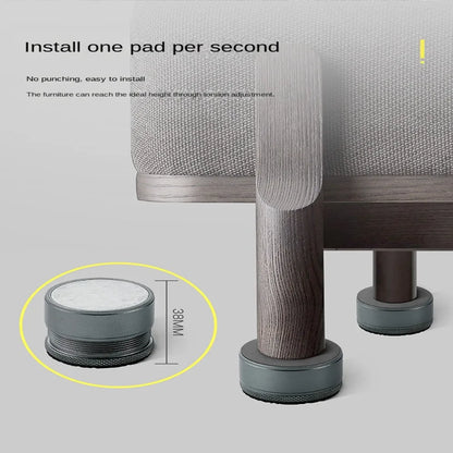 Metal Furniture Leg Riser – Non-Slip Cushion Pad for Tables, Chairs, Beds, and Cabinets - Loovy # 