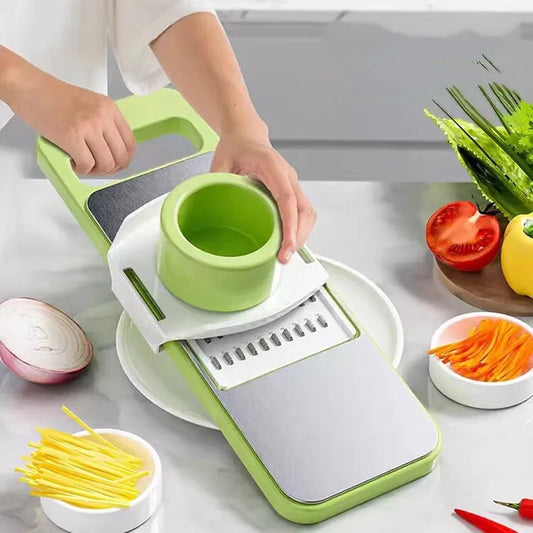 Multifunctional Vegetable Slicer with Basket - Cutter, Shredder & Grater - Loovy # 