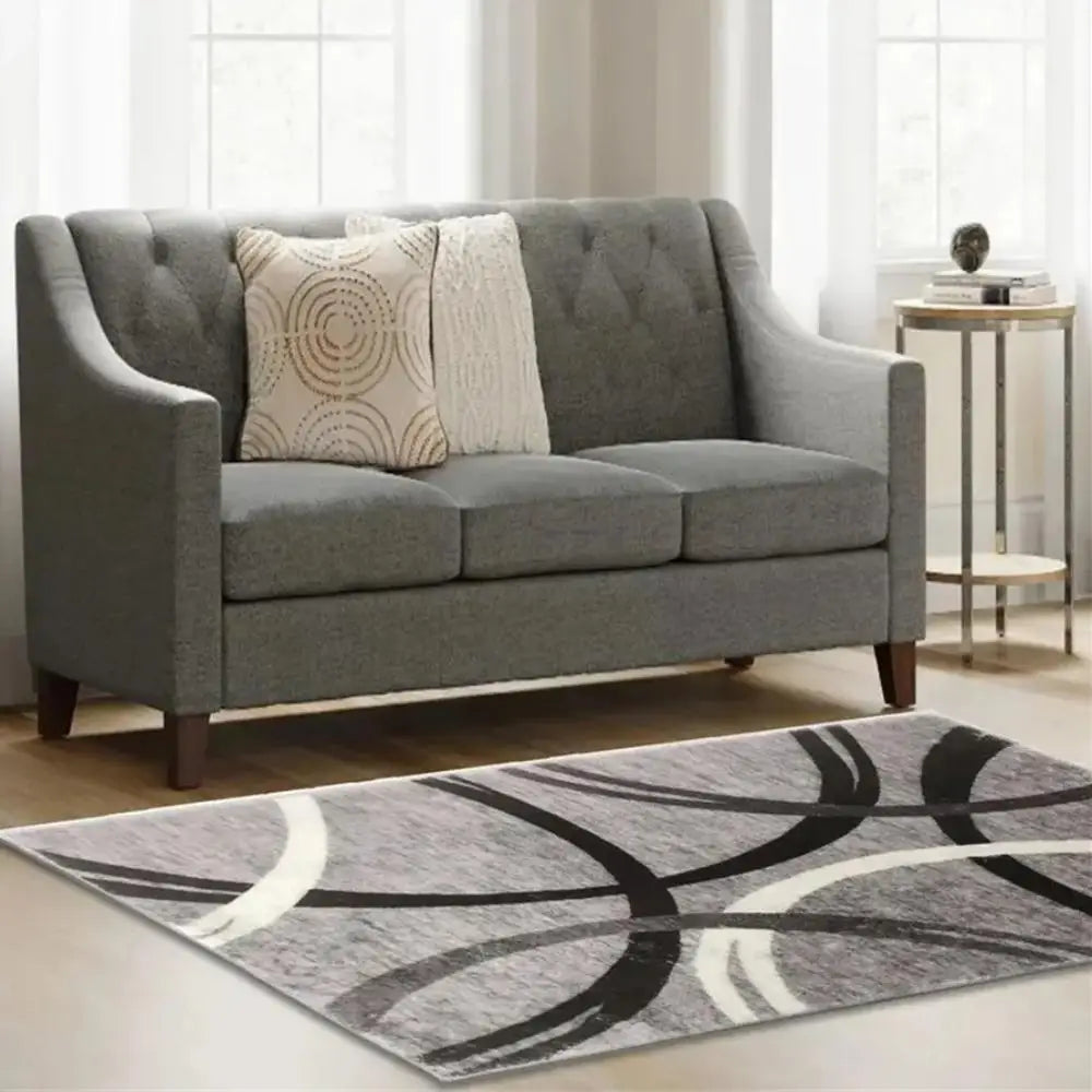 Modern Geometric Line Carpet – Crystal Velvet Mat for Living Room, Bedroom, and More - Loovy # 