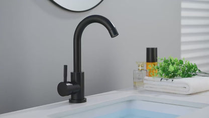Stainless Steel Matte Black Bathroom Basin Faucet - Contemporary Design