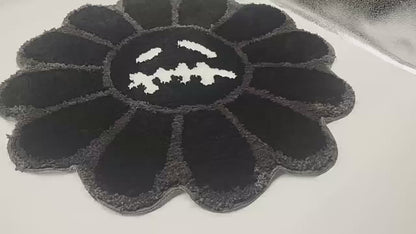 Aesthetic Sunflower & Cactus Tufted Rug – Decorative Anti-Slip Mat