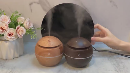 Diffuseur d'arôme à ultrasons en bois grain mini USB & humidificateur d'air