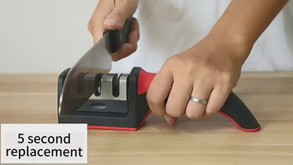 3-Stage Knife Sharpener - Quickly Sharpen Kitchen Knives with Ease